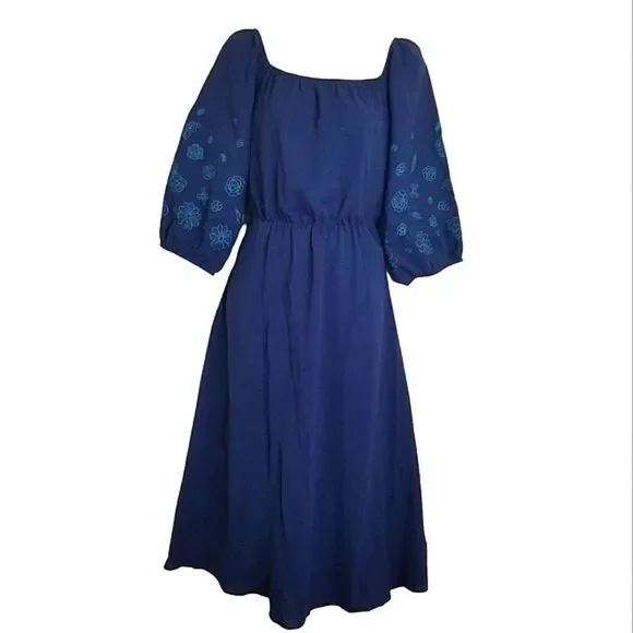 Bloomchic Blue lantern sleeve Dress - Picture 4 of 9